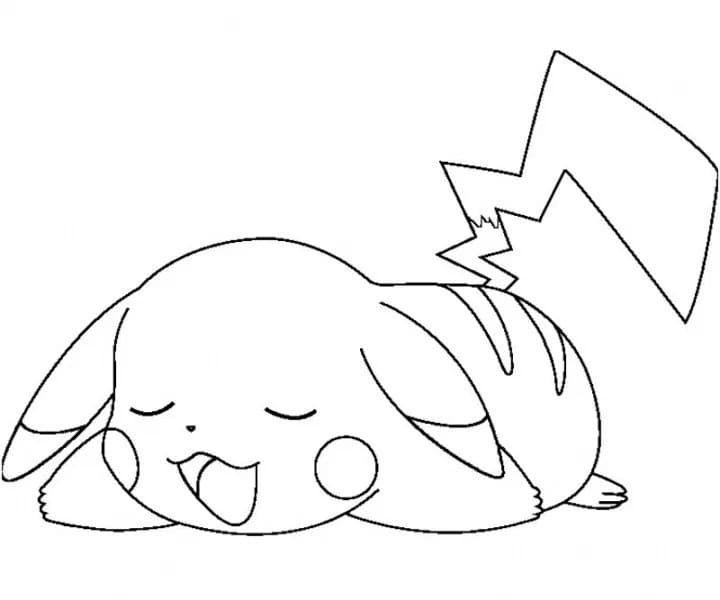 Spící Pikachu omalovánka