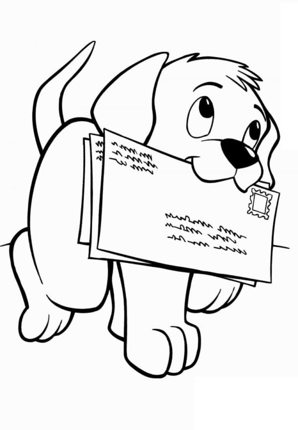 Pes přinesl dopis omalovánka