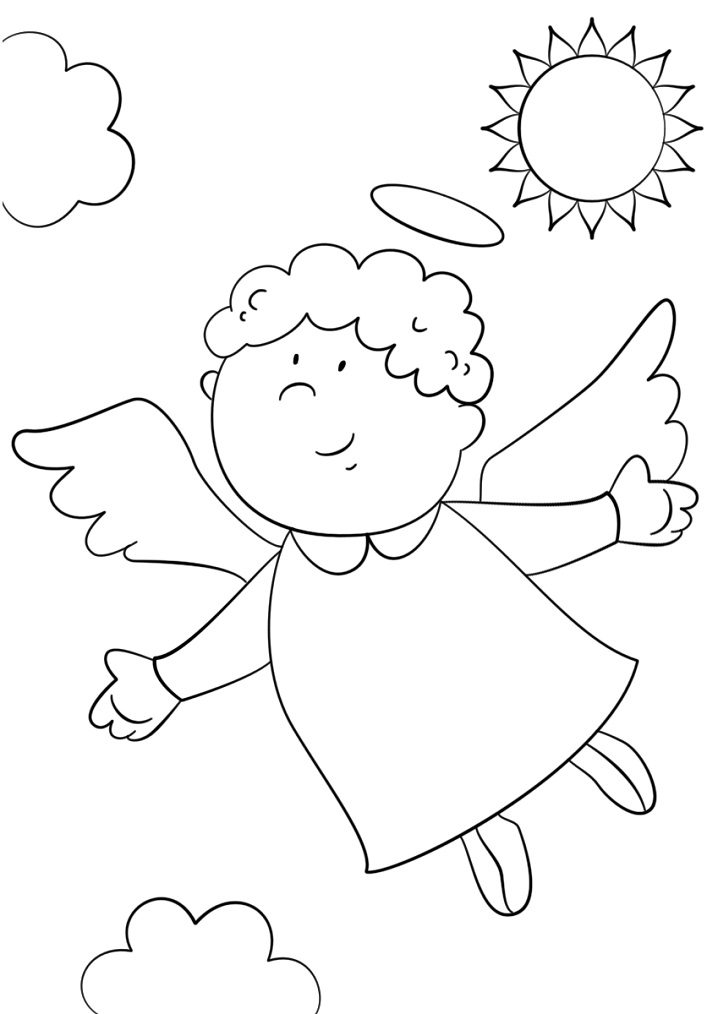 Anděl 10 omalovánka