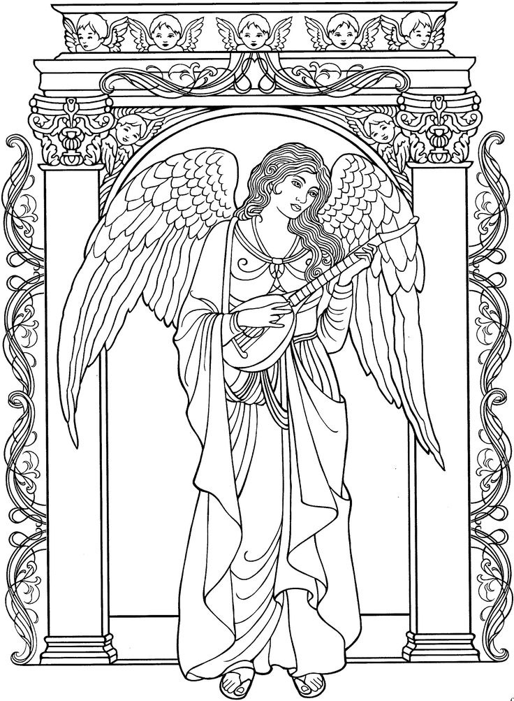 Anděl 15 omalovánka