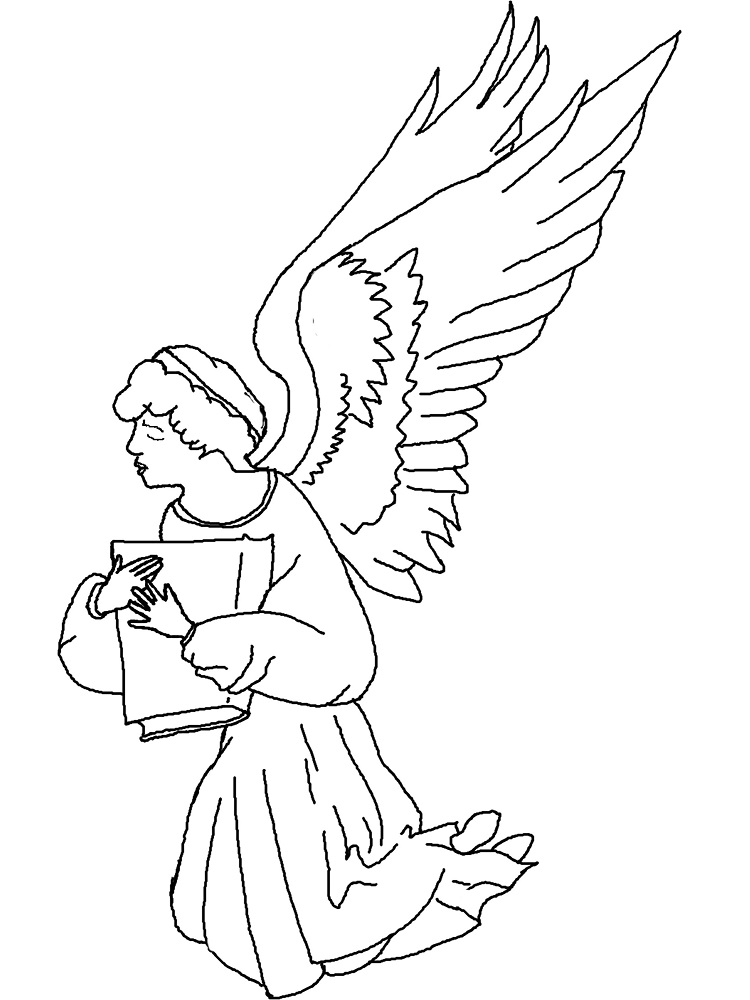 Anděl s knihou omalovánka