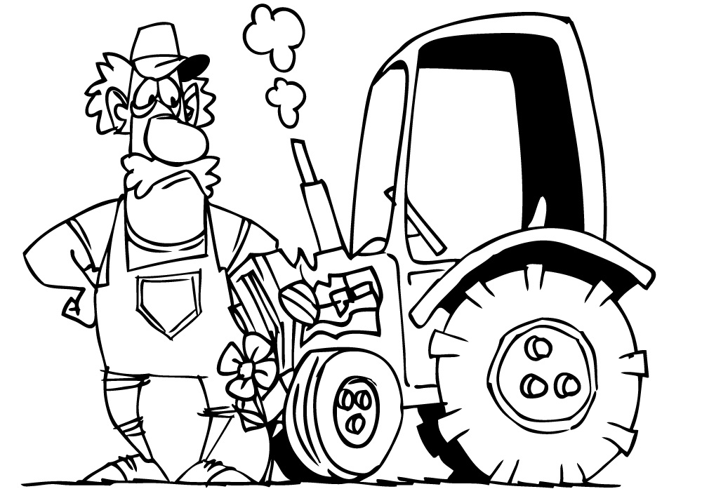 Omalovánka Farmář a traktor