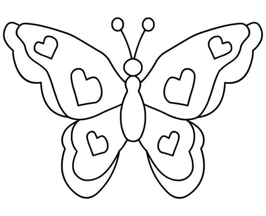 Jednoduchý motýl omalovánka