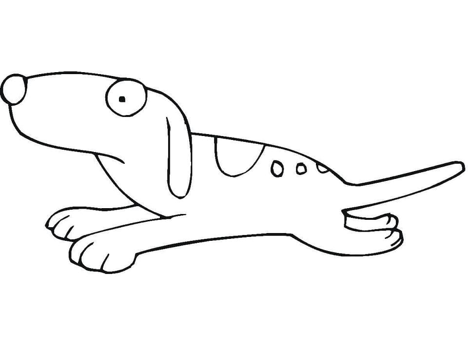 karikatura pohybujícího se psa omalovánka
