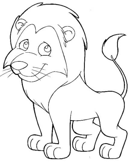 Kreslený lev omalovánka