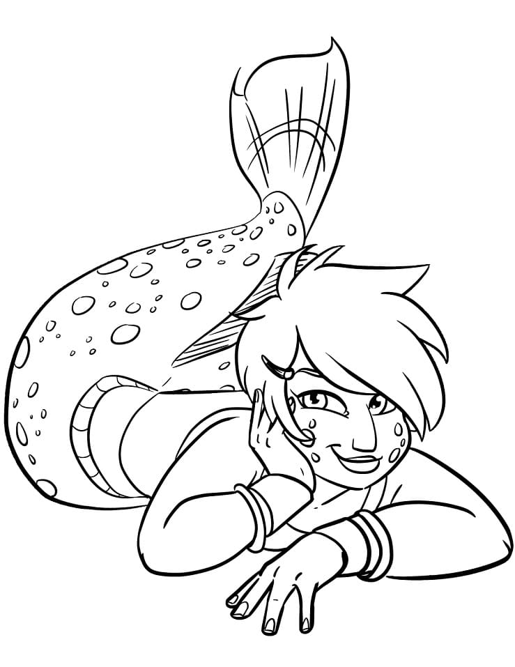 Kreslená mořská panna omalovánka