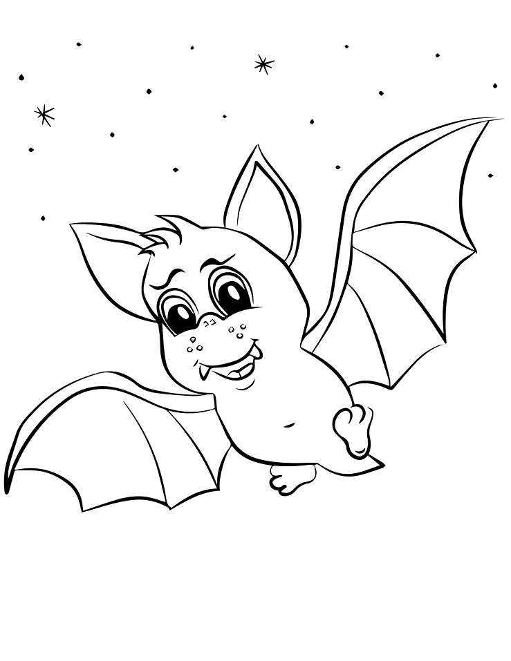 Kreslený netopýr omalovánka