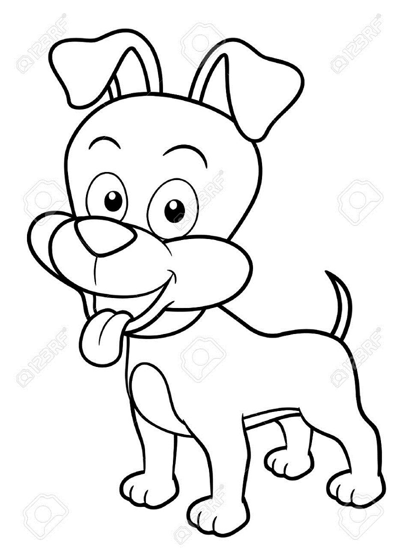 Kreslený pes omalovánka