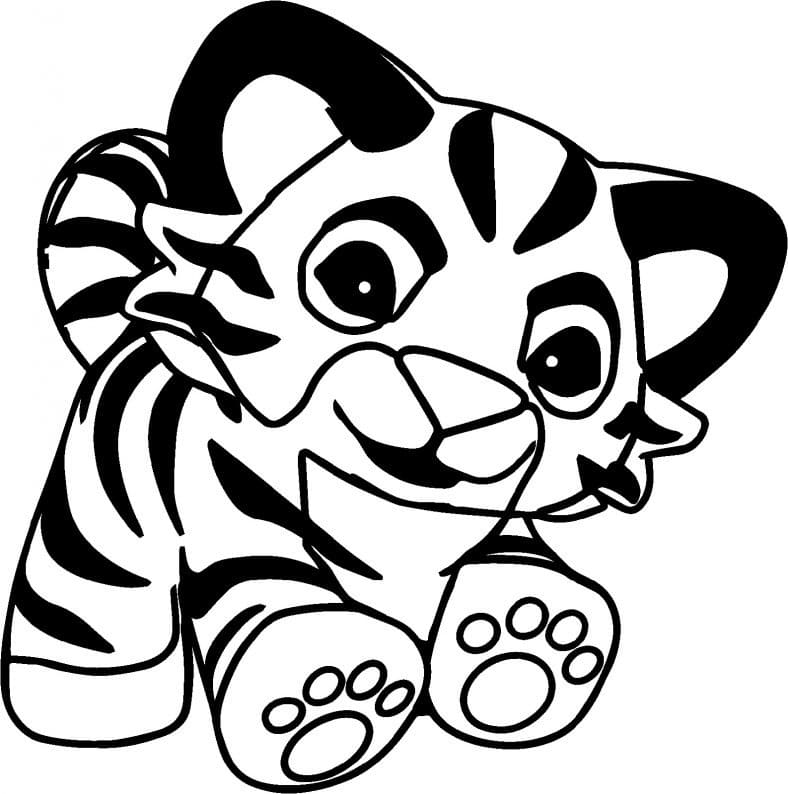 Kreslený tygří mládě omalovánka
