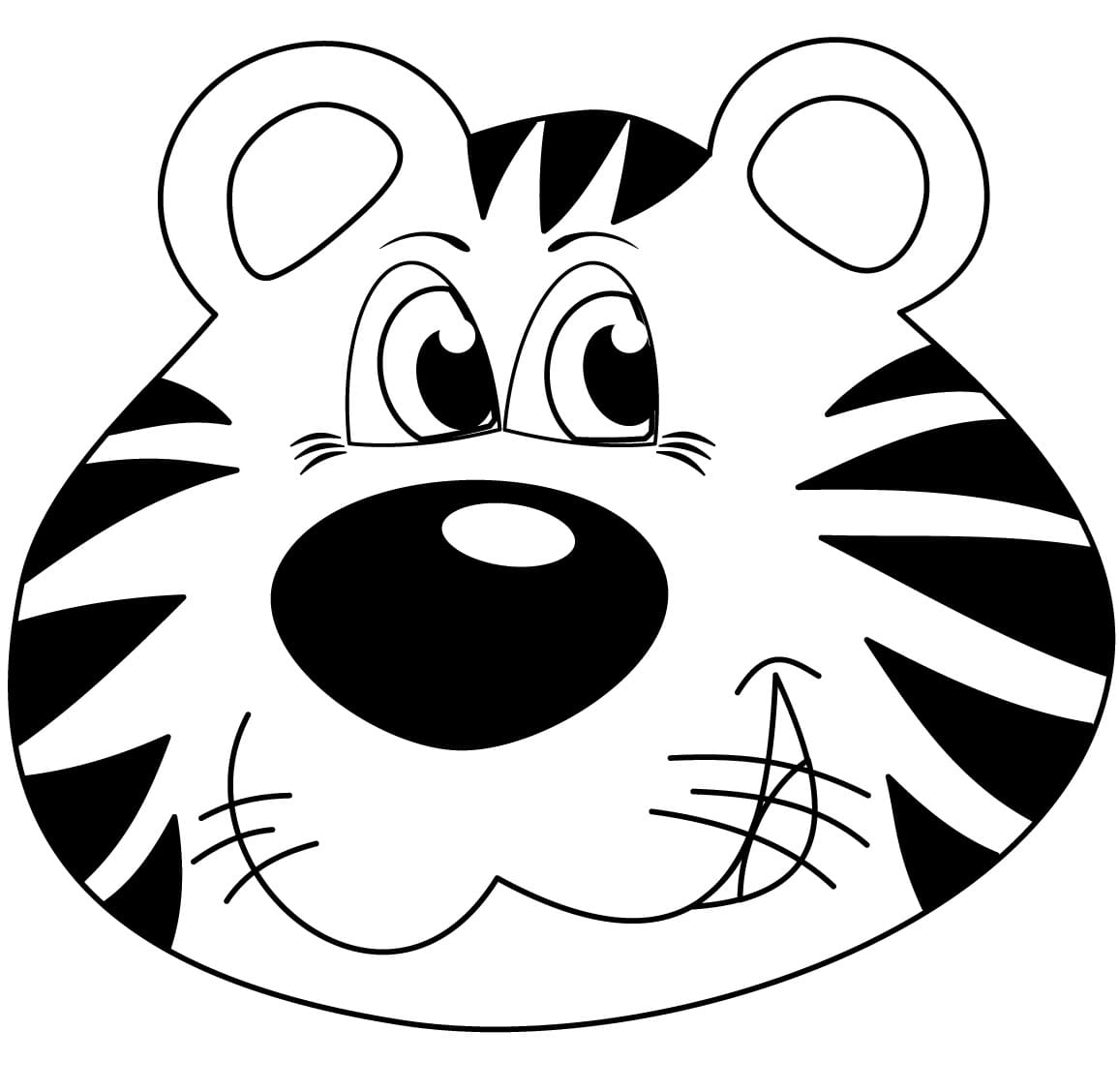 Kreslený tygří obličej omalovánka
