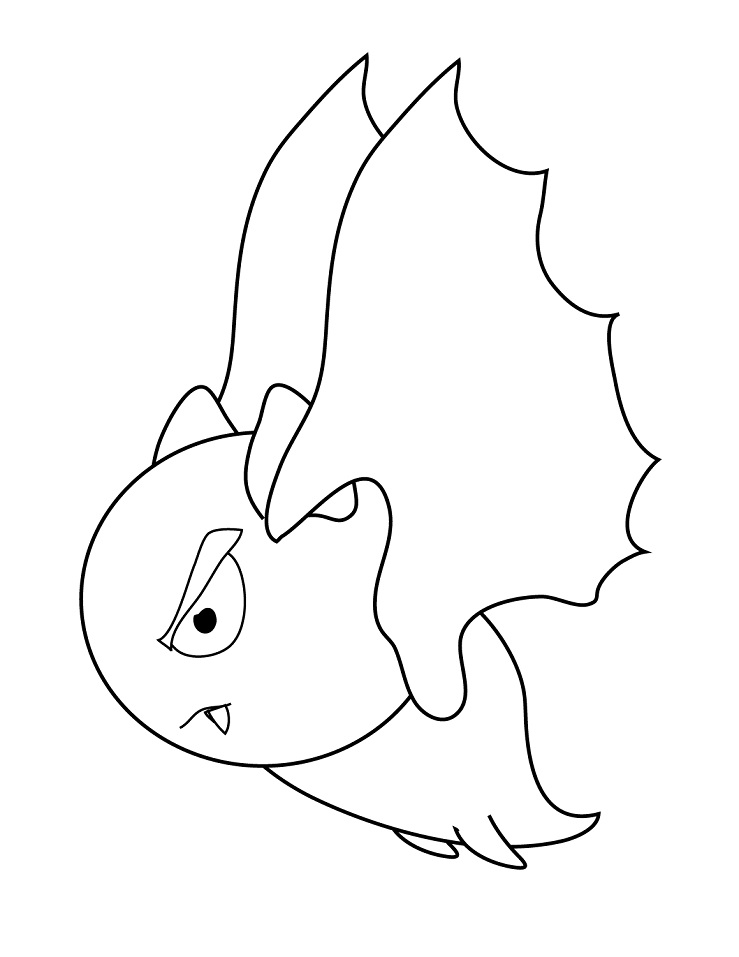 Kreslený upíří netopýr omalovánka