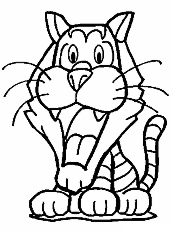 Legrační kreslený tygr omalovánka