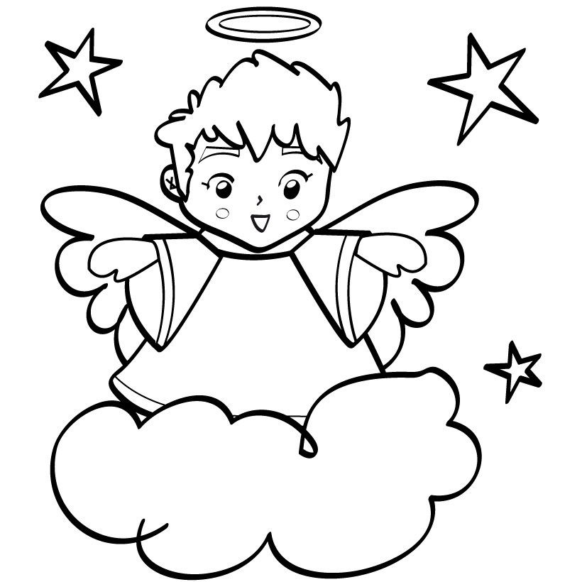 Malý anděl omalovánka
