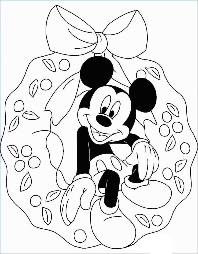 Mickey a věnec omalovánka