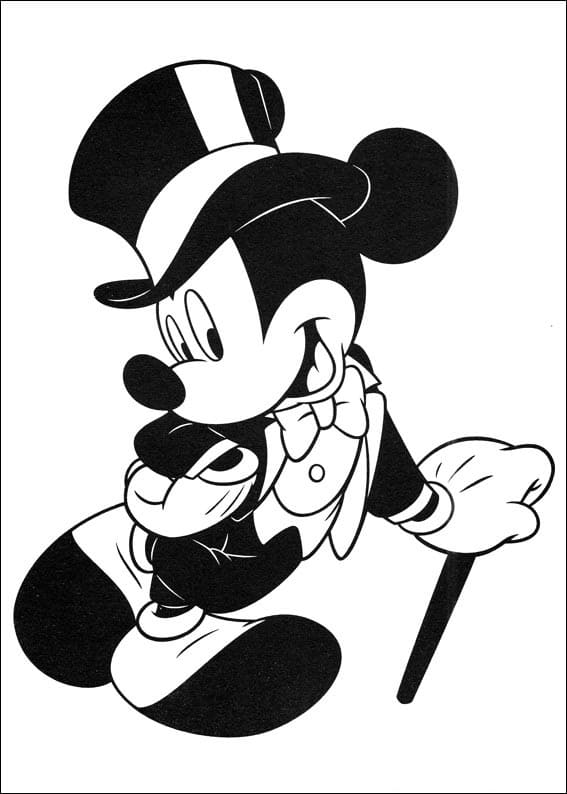 Mickey Mouse gentleman omalovánka
