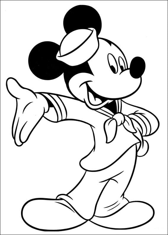 Mickey Mouse námořník omalovánka