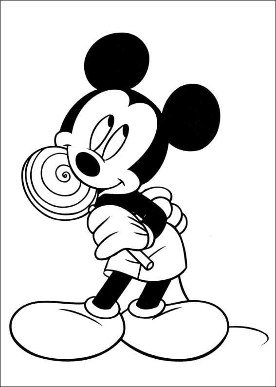 Mickey Mouse s lízátkem omalovánka
