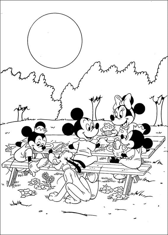 Mickeyho rodina omalovánka