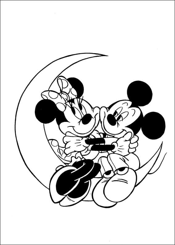 Milý Mickey a Minnie omalovánka