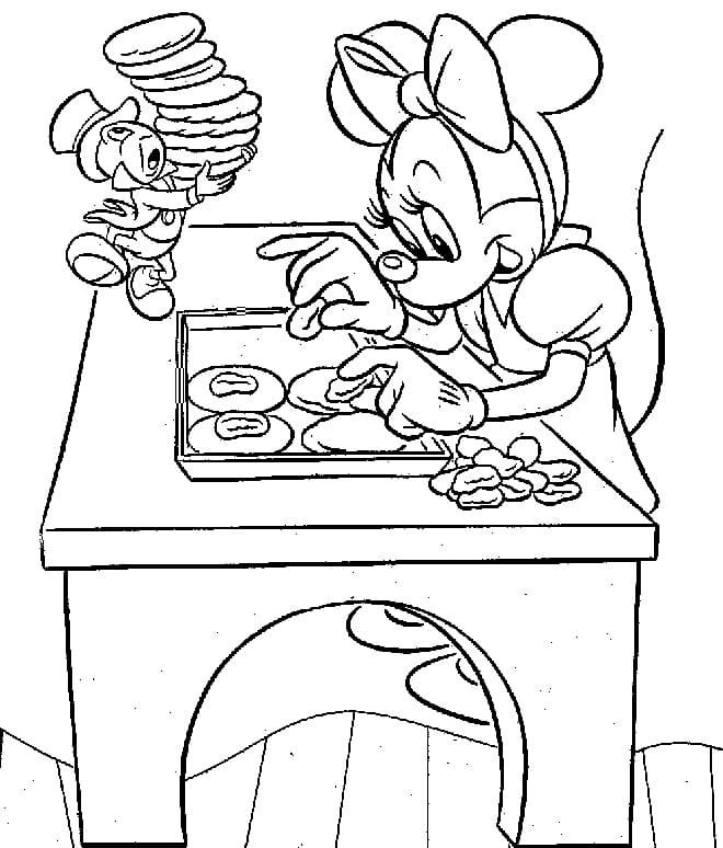 Minnie dělá dorty omalovánka