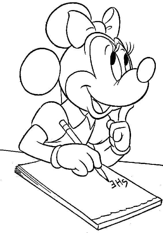 Minnie píše omalovánka