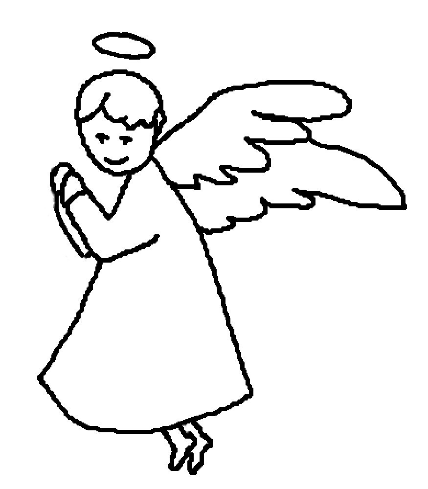 Modlící se anděl k vytisknutí omalovánka