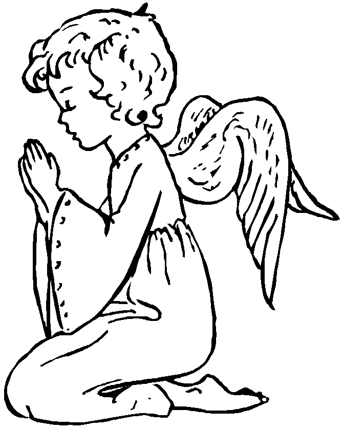 Modlící se anděl omalovánka