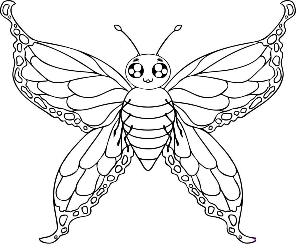 Motýl 6 omalovánka