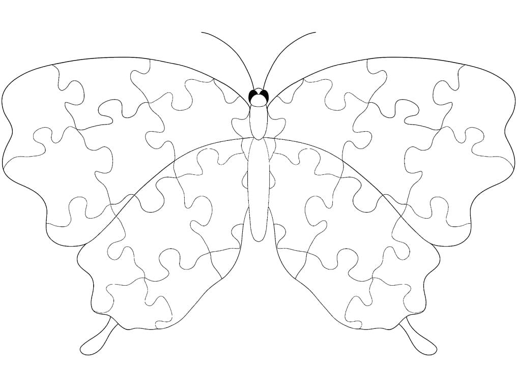 Motýl skládačky omalovánka