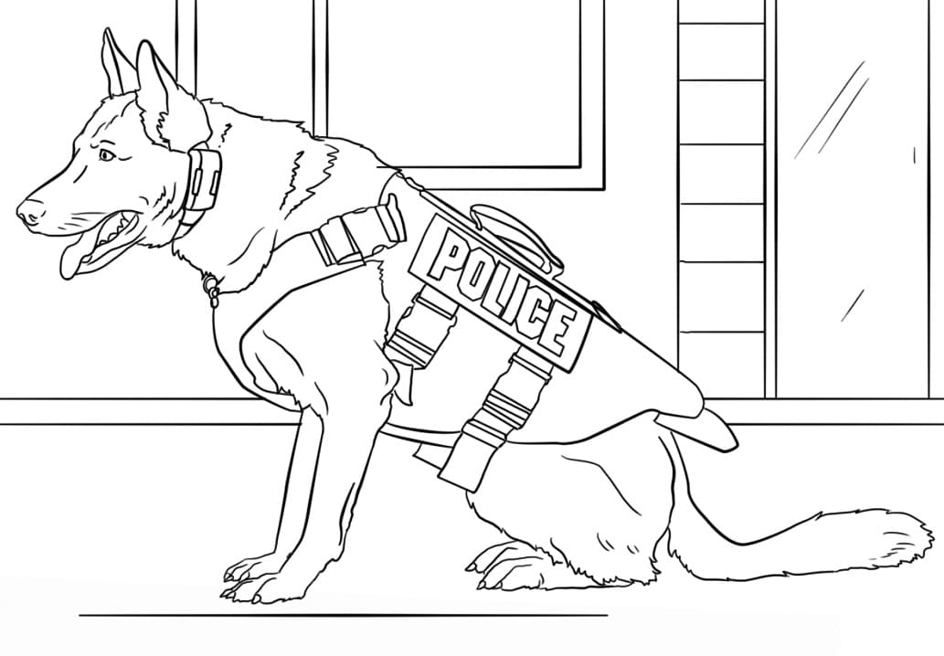 Policejní pes omalovánka