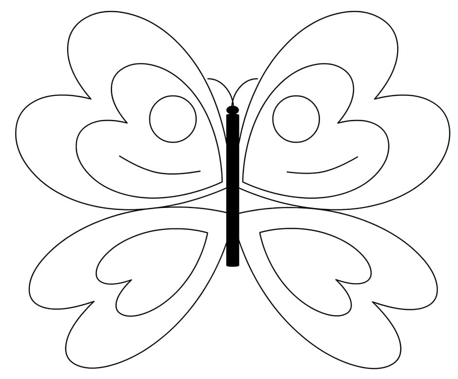 Snadný motýl omalovánka