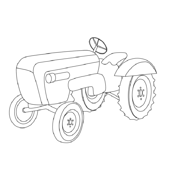 Traktor 16 omalovánka
