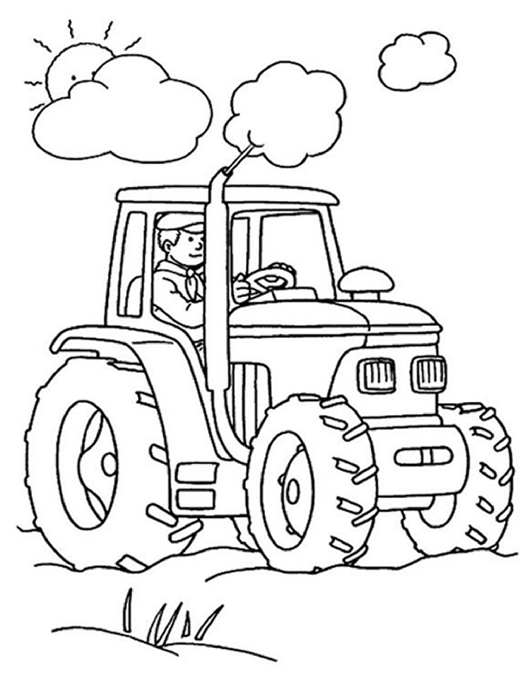 Traktor 3 omalovánka
