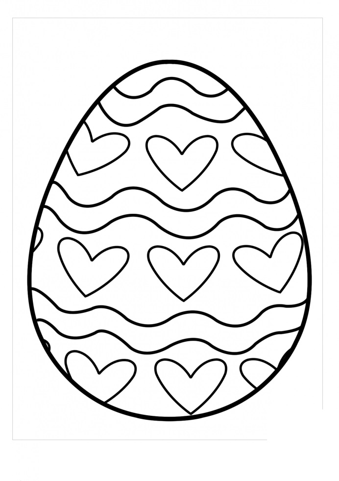 Velikonoční vajíčka se vzorem srdce omalovánka