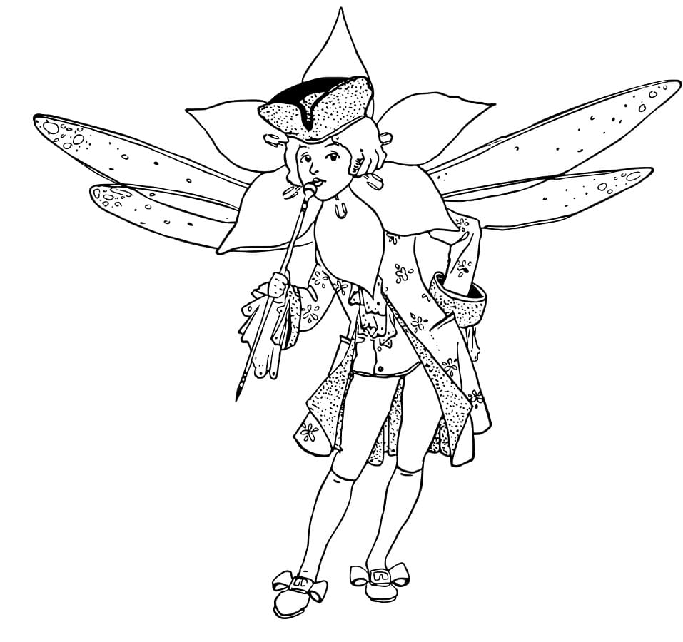 Vintage Fairy Boy omalovánka