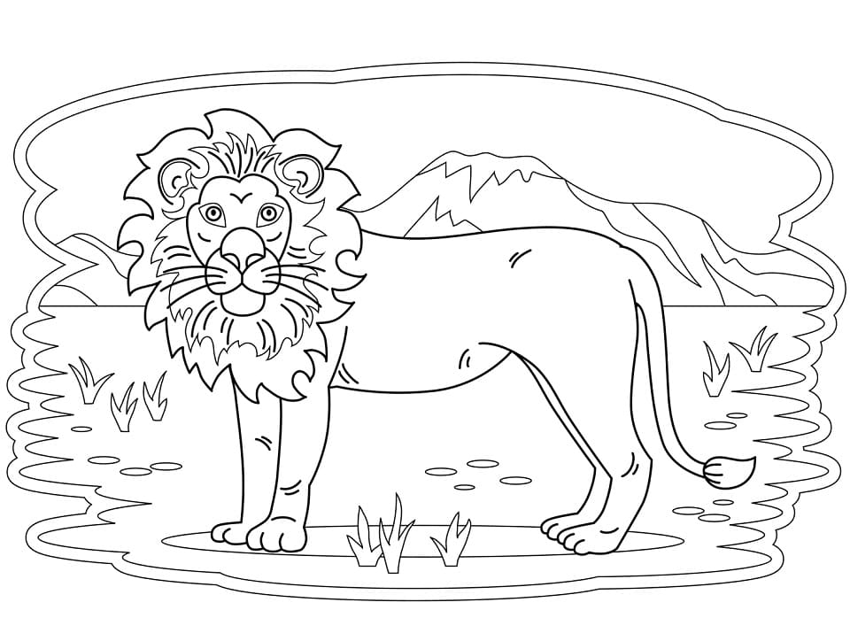 Volný lev omalovánka