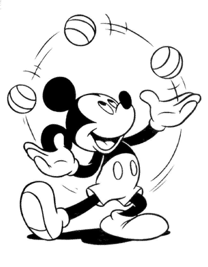 Zábavný Mickey omalovánka