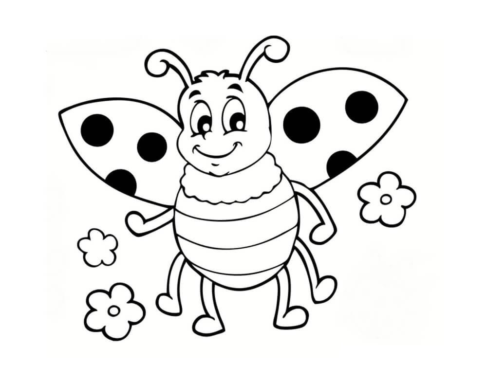 Docela snadná mateřská škola Beruška hmyzu omalovánka