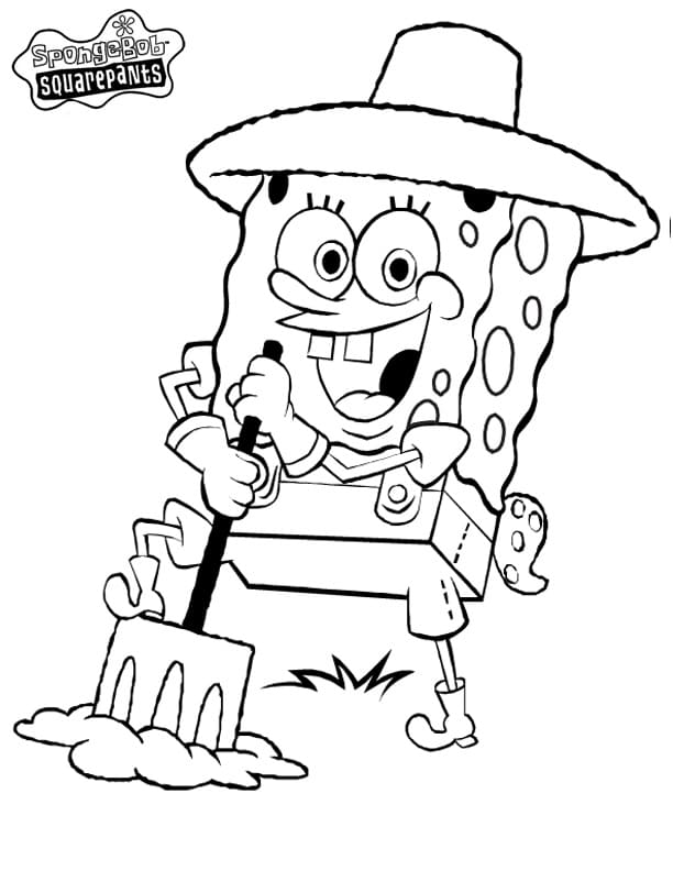 Farmář SpongeBob omalovánka