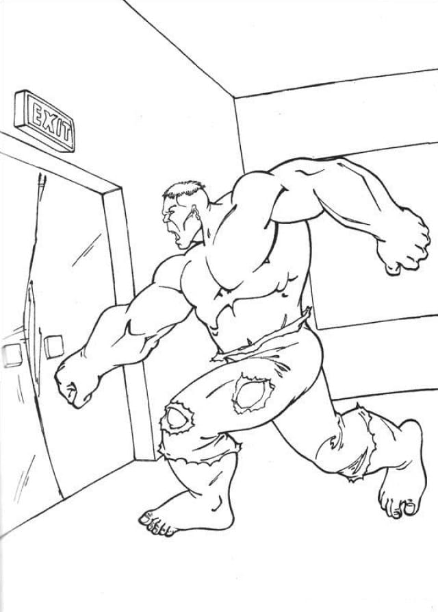 Hulk mlátí výtahem omalovánka