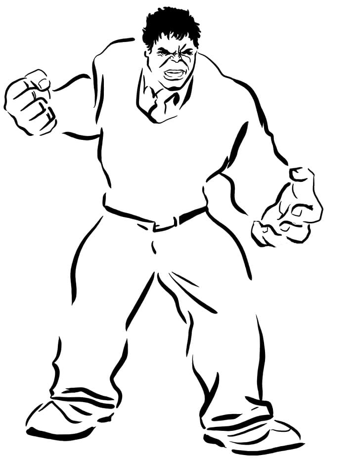 Hulk s oblečením omalovánka