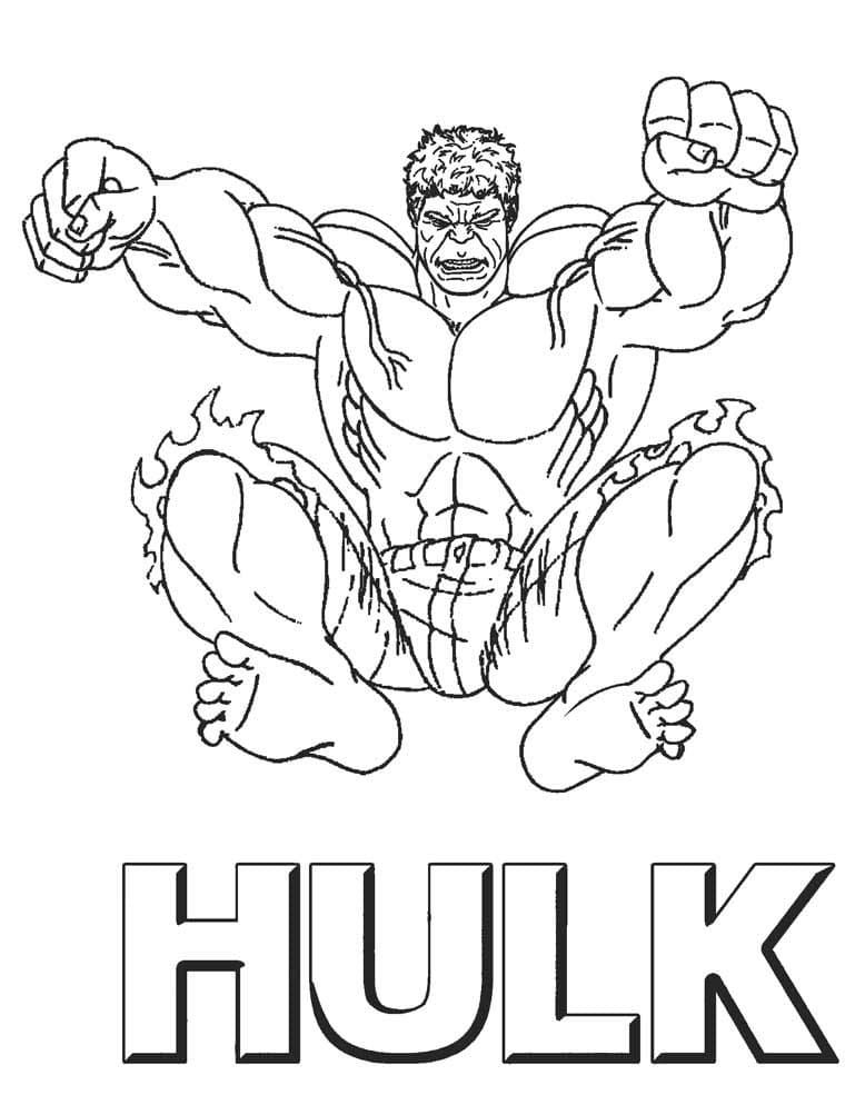 Hulk skáče omalovánka