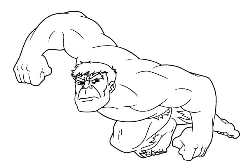 Hulk útočí omalovánka