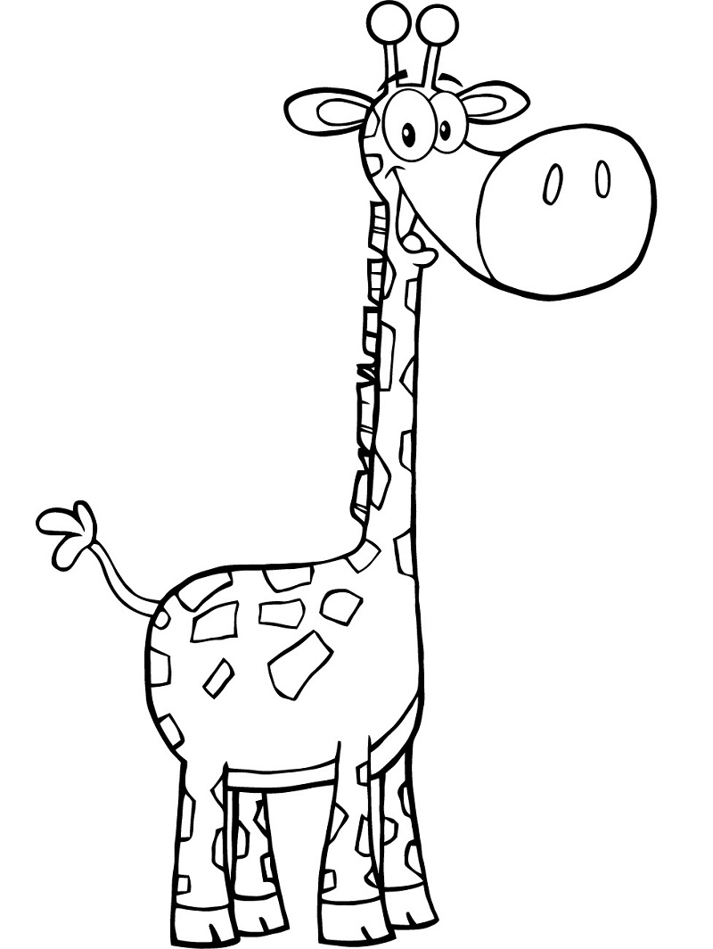 Žirafa 15 omalovánka