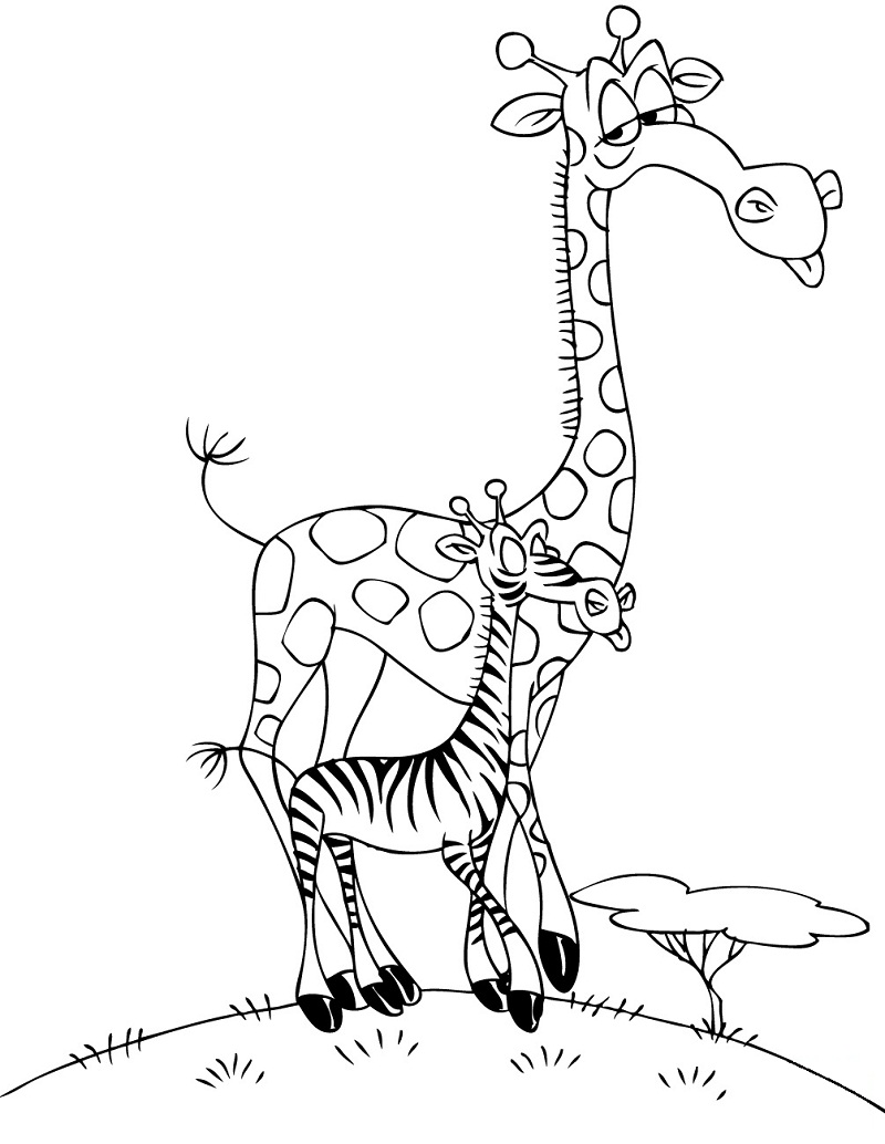 Žirafa 31 omalovánka