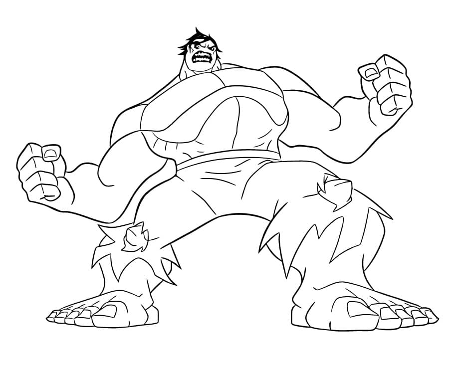 Kreslený Hulk omalovánka