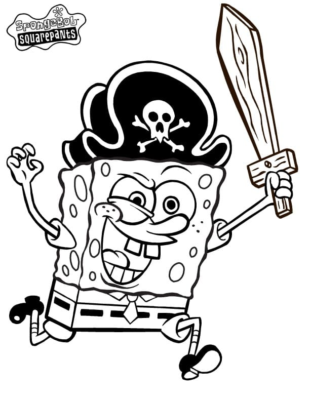 Pirát SpongeBob omalovánka