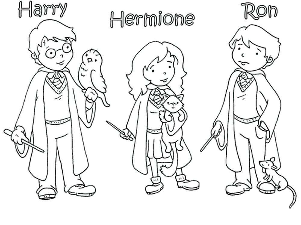 Roztomilé postavičky Harryho Pottera omalovánka