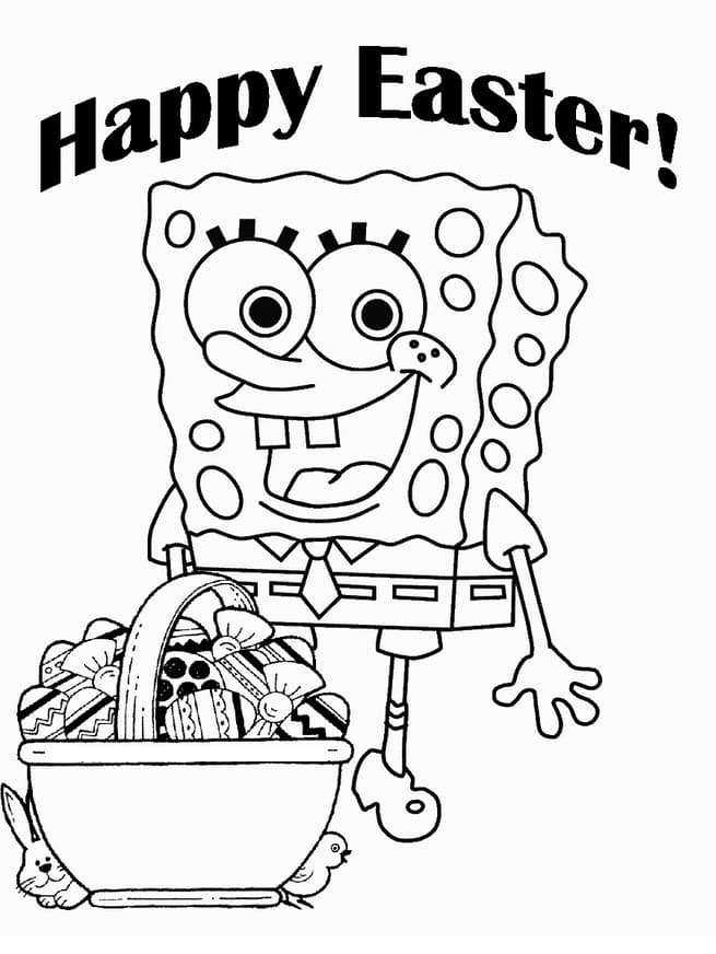 SpongeBob a velikonoční vajíčka omalovánka