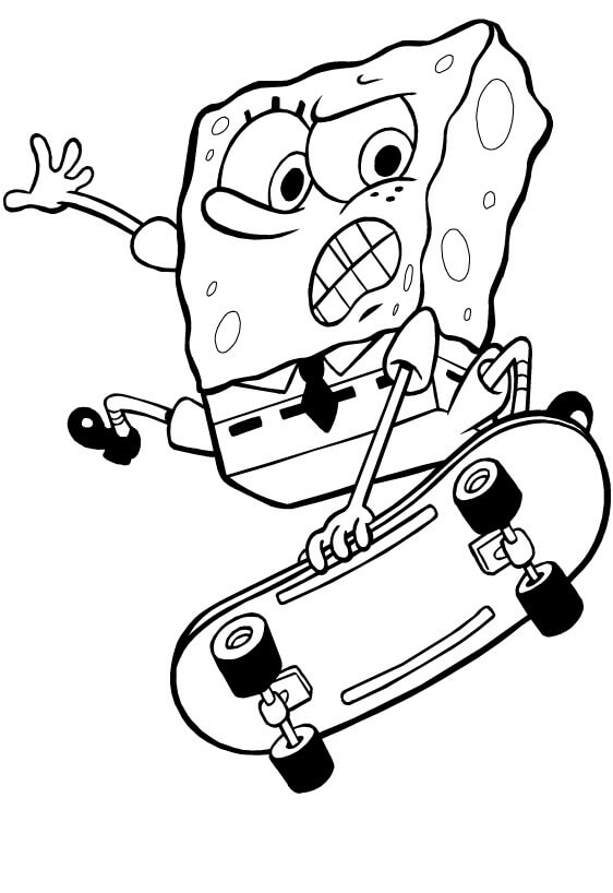 SpongeBob na skateboardu omalovánka